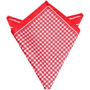 Houndstooth Handkerchiefs Self-Fold Pocket Square for Suit Formal Red